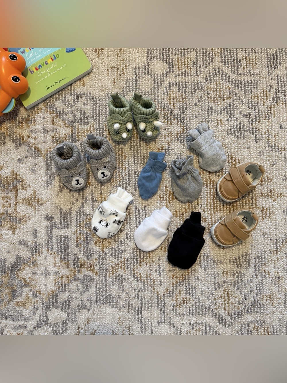 Baby Booties, Sandals & Mittens Gray & Green Bundle Lot
